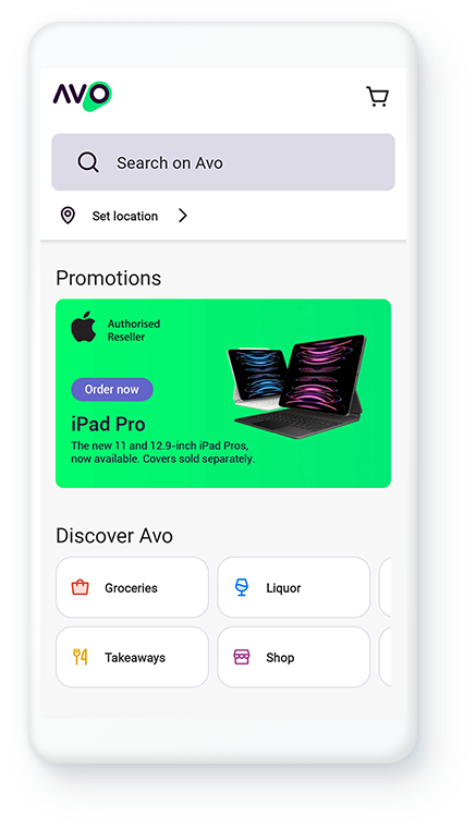 avo landing screen